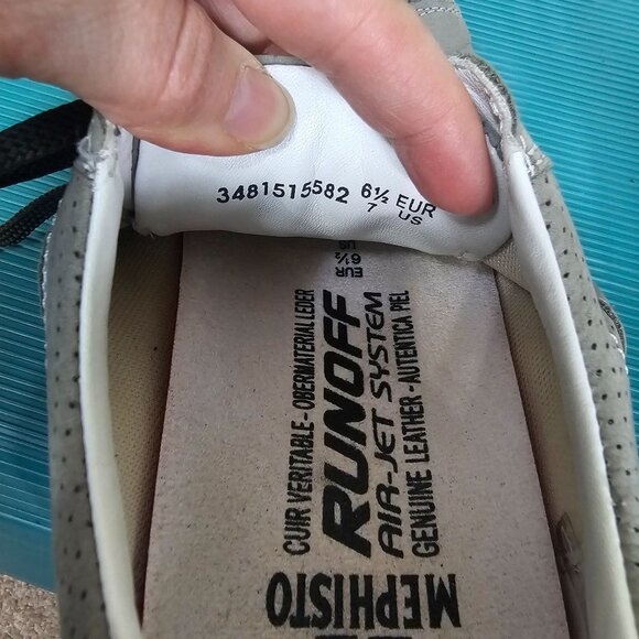 Mephisto Mens Hero Gray Suede Lace-Up Shoes Sz 7 US Perforated Walking Cushioned - Picture 9 of 9